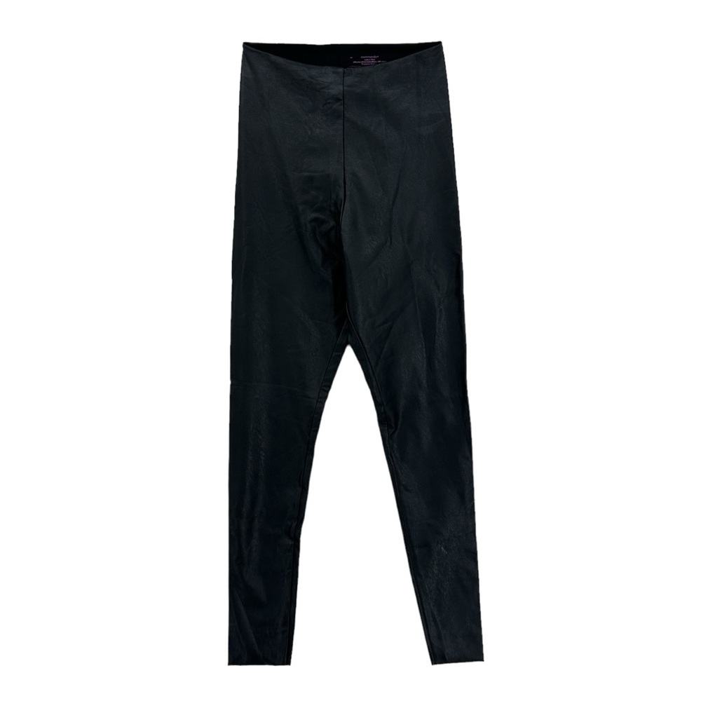 COMMANDO Leggings Faux Leather Pants Stretch, Raw Edge Black